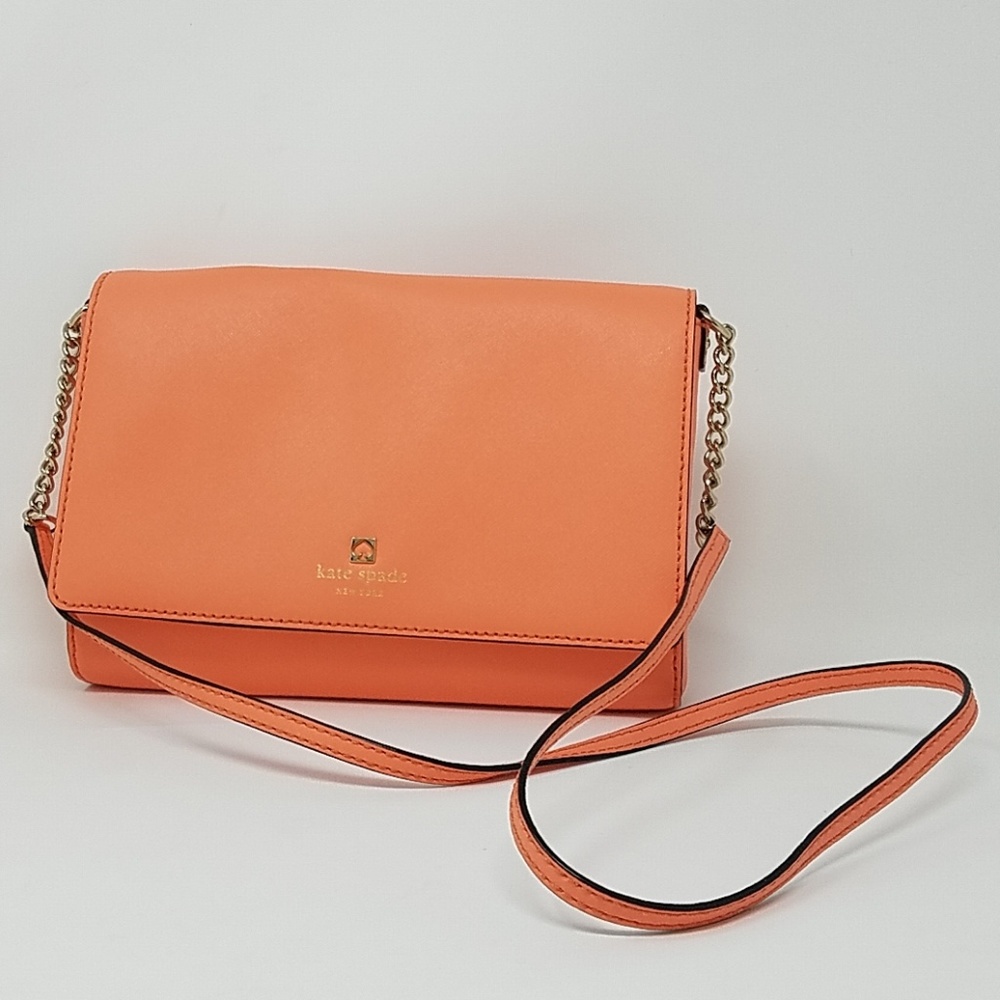 NWOT Kate Spade Crossbody Coral Leather Purse B0B